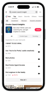Creator insights TikTok